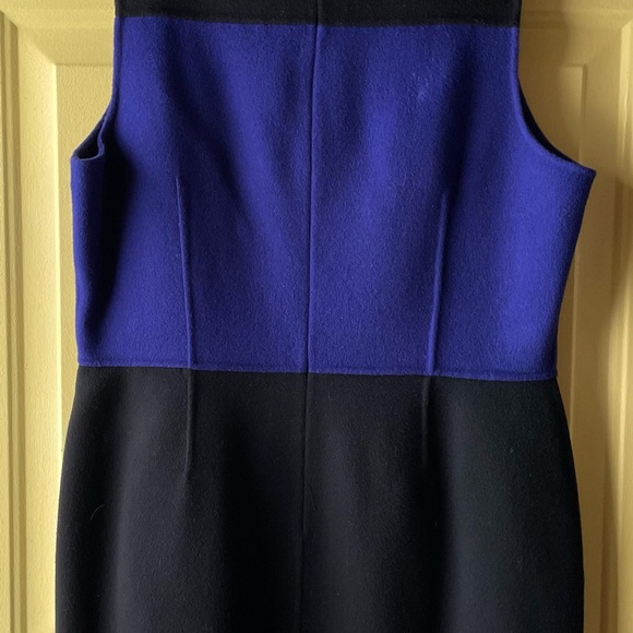 Talbots Gorgeous Blue and Black Color Block Dress, Sz. 16 - Picture 2 of 5